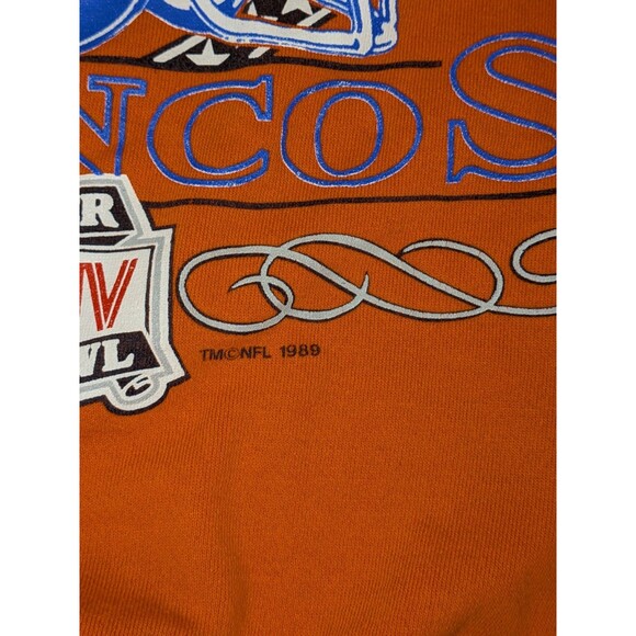 Vintage 1989 Denver Broncos Sweatshirt Super Bowl AFC Champs XL Made In USA - Picture 5 of 6